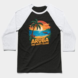 Aruba One Happy Island Souvenir Baseball T-Shirt